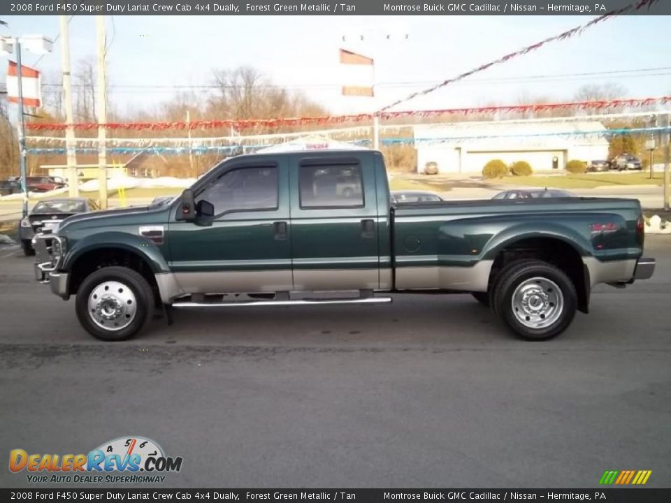 2008 Ford F450 Super Duty Lariat Crew Cab 4x4 Dually Forest Green Metallic / Tan Photo #8