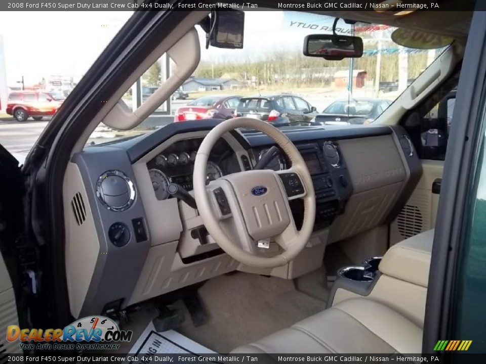 2008 Ford F450 Super Duty Lariat Crew Cab 4x4 Dually Forest Green Metallic / Tan Photo #13