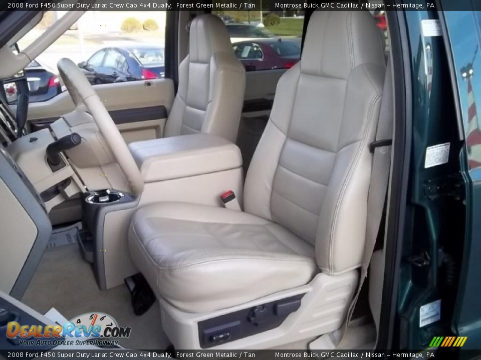 2008 Ford F450 Super Duty Lariat Crew Cab 4x4 Dually Forest Green Metallic / Tan Photo #14