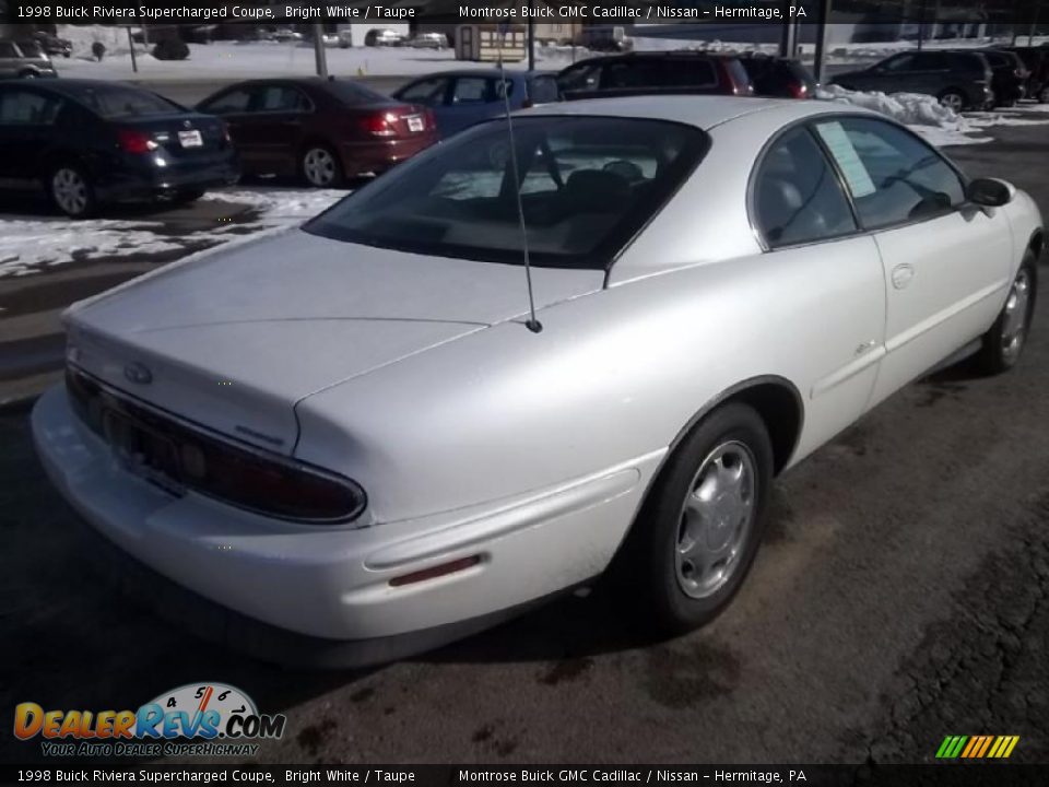 1998 Buick Riviera Supercharged Coupe Bright White / Taupe Photo #5
