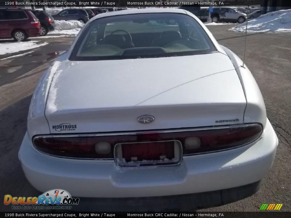 1998 Buick Riviera Supercharged Coupe Bright White / Taupe Photo #6