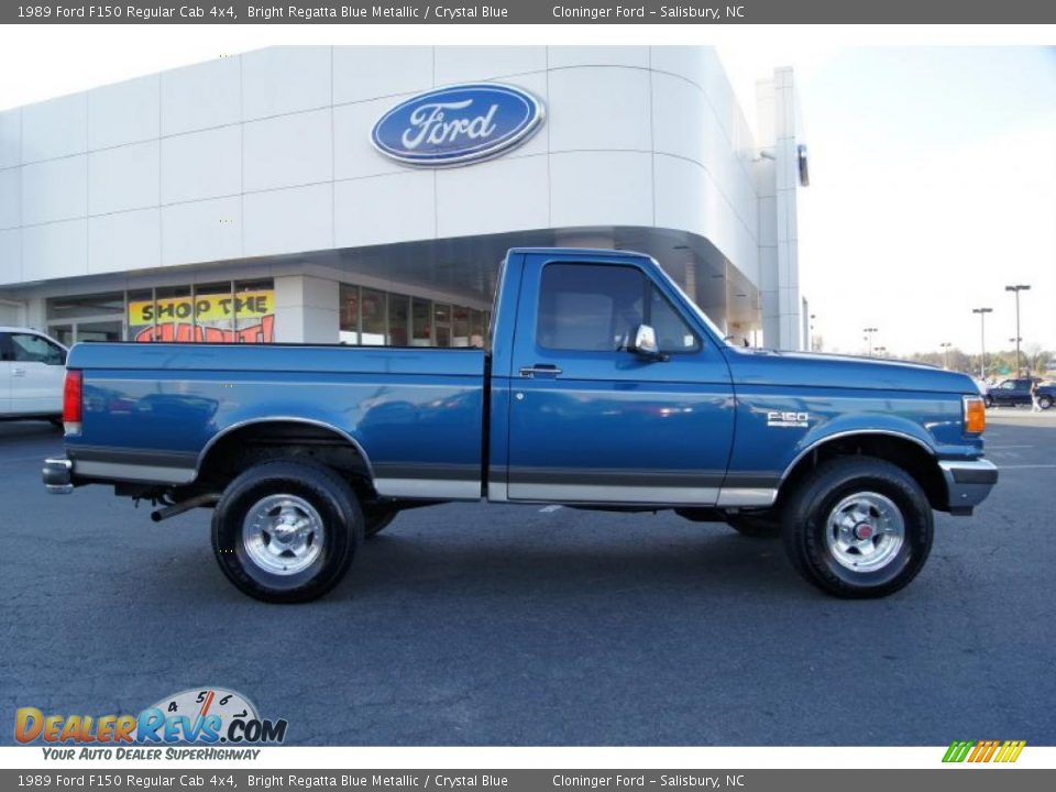 Bright Regatta Blue Metallic 1989 Ford F150 Regular Cab 4x4 Photo #2