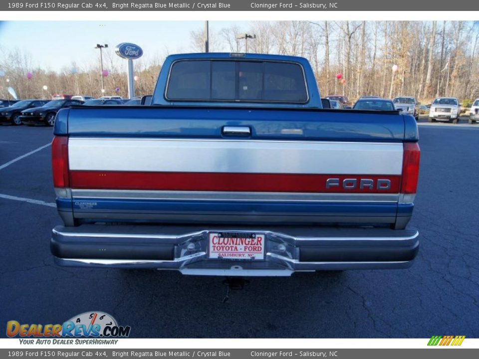 1989 Ford F150 Regular Cab 4x4 Bright Regatta Blue Metallic / Crystal Blue Photo #4