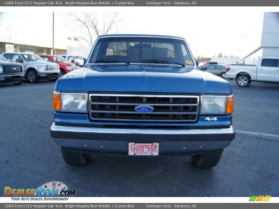 1989 Ford F150 Regular Cab 4x4 Bright Regatta Blue Metallic / Crystal Blue Photo #7