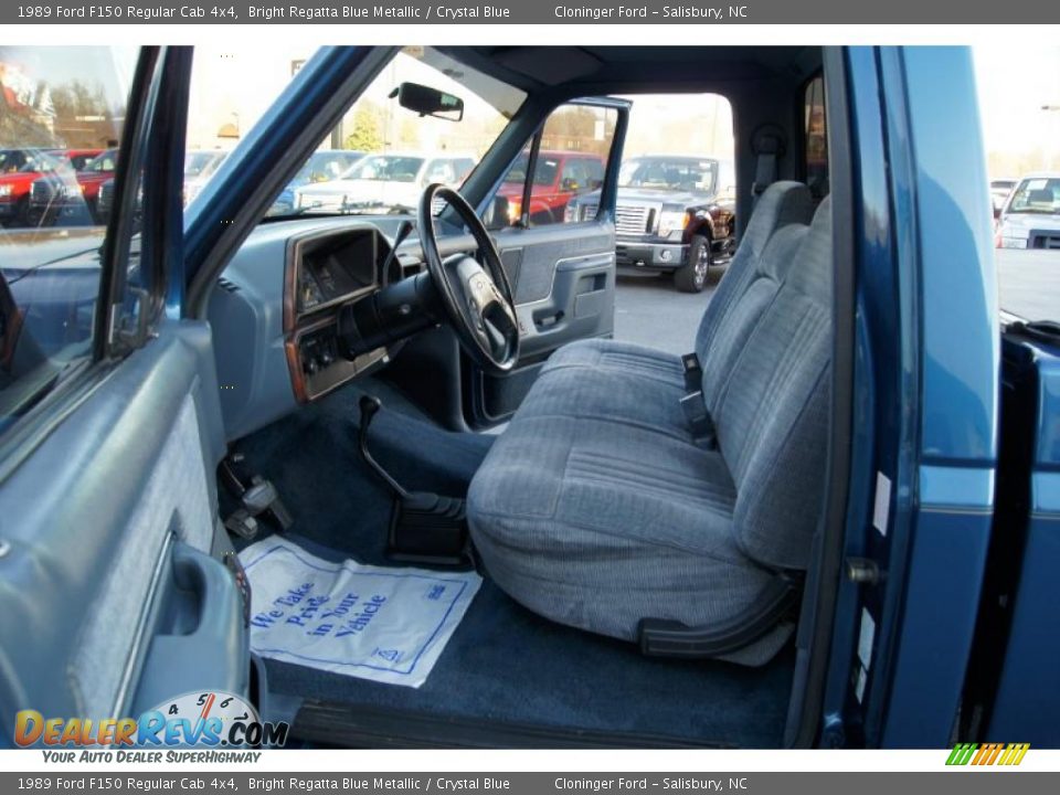 Crystal Blue Interior - 1989 Ford F150 Regular Cab 4x4 Photo #8