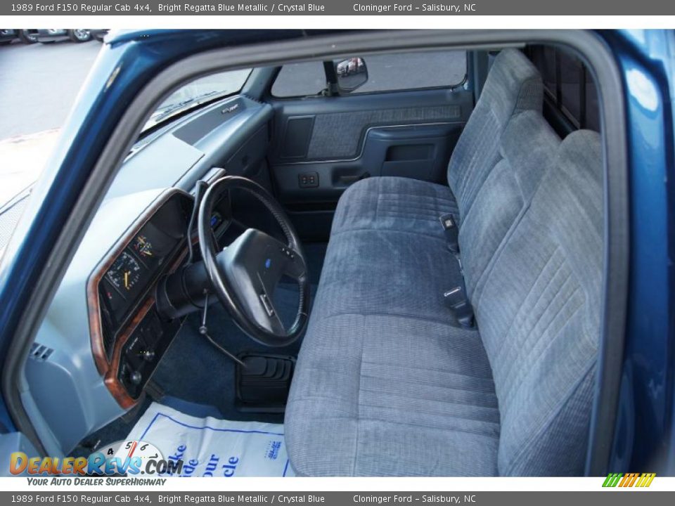 Crystal Blue Interior - 1989 Ford F150 Regular Cab 4x4 Photo #18