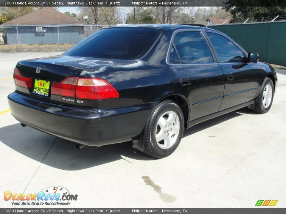 2000 Honda Accord EX V6 Sedan Nighthawk Black Pearl / Quartz Photo #3