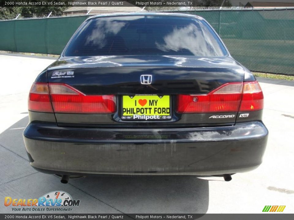 2000 Honda Accord EX V6 Sedan Nighthawk Black Pearl / Quartz Photo #4
