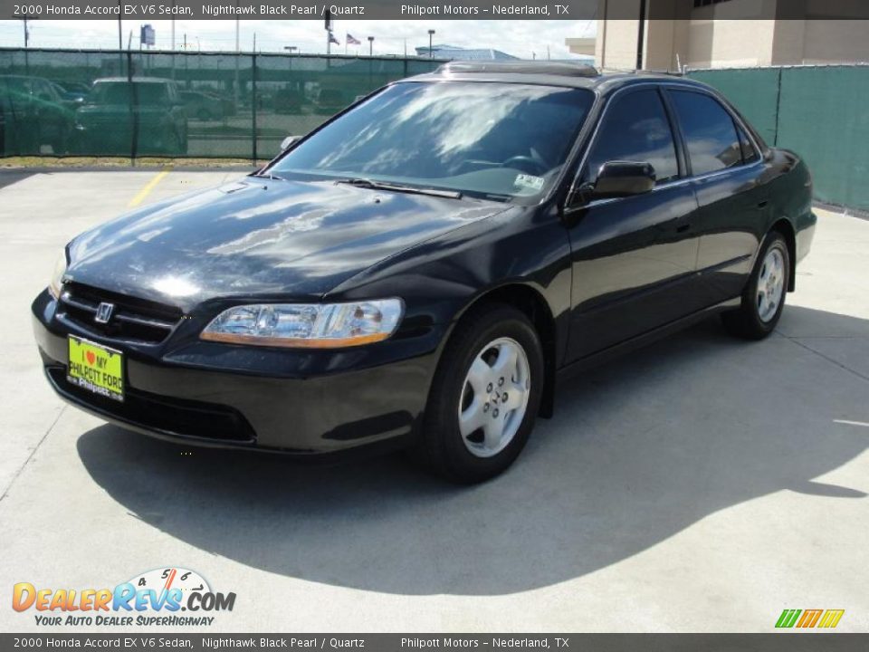 2000 Honda Accord EX V6 Sedan Nighthawk Black Pearl / Quartz Photo #7