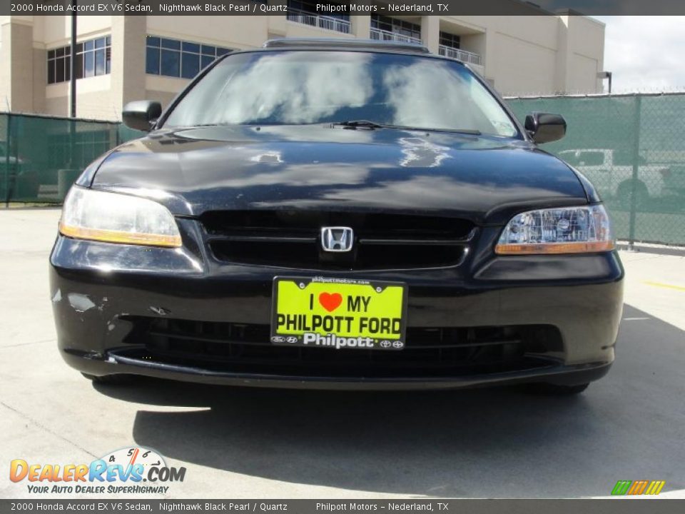 2000 Honda Accord EX V6 Sedan Nighthawk Black Pearl / Quartz Photo #9