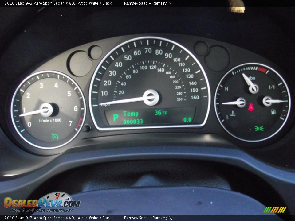 2010 Saab 9-3 Aero Sport Sedan XWD Gauges Photo #13