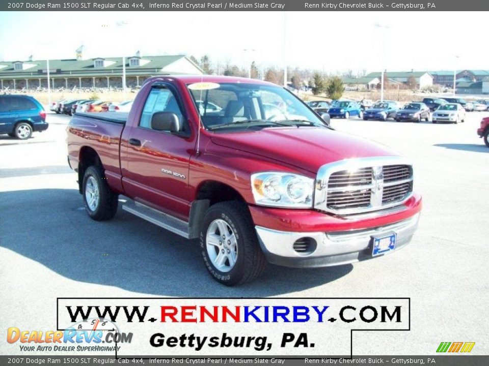 2007 Dodge Ram 1500 SLT Regular Cab 4x4 Inferno Red Crystal Pearl / Medium Slate Gray Photo #1