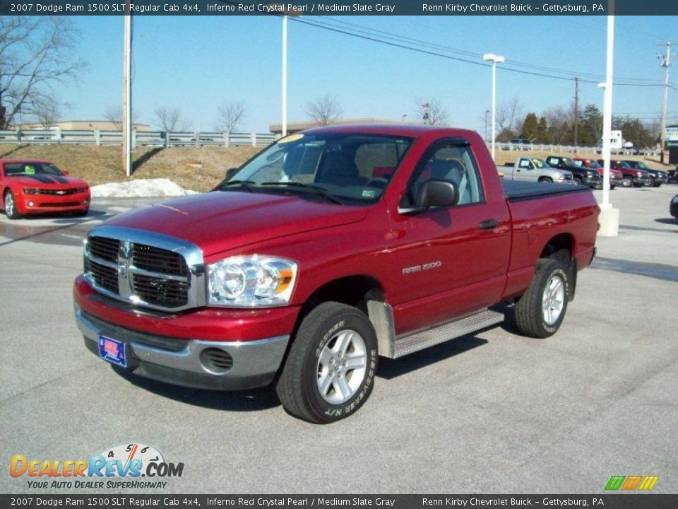 2007 Dodge Ram 1500 SLT Regular Cab 4x4 Inferno Red Crystal Pearl / Medium Slate Gray Photo #11