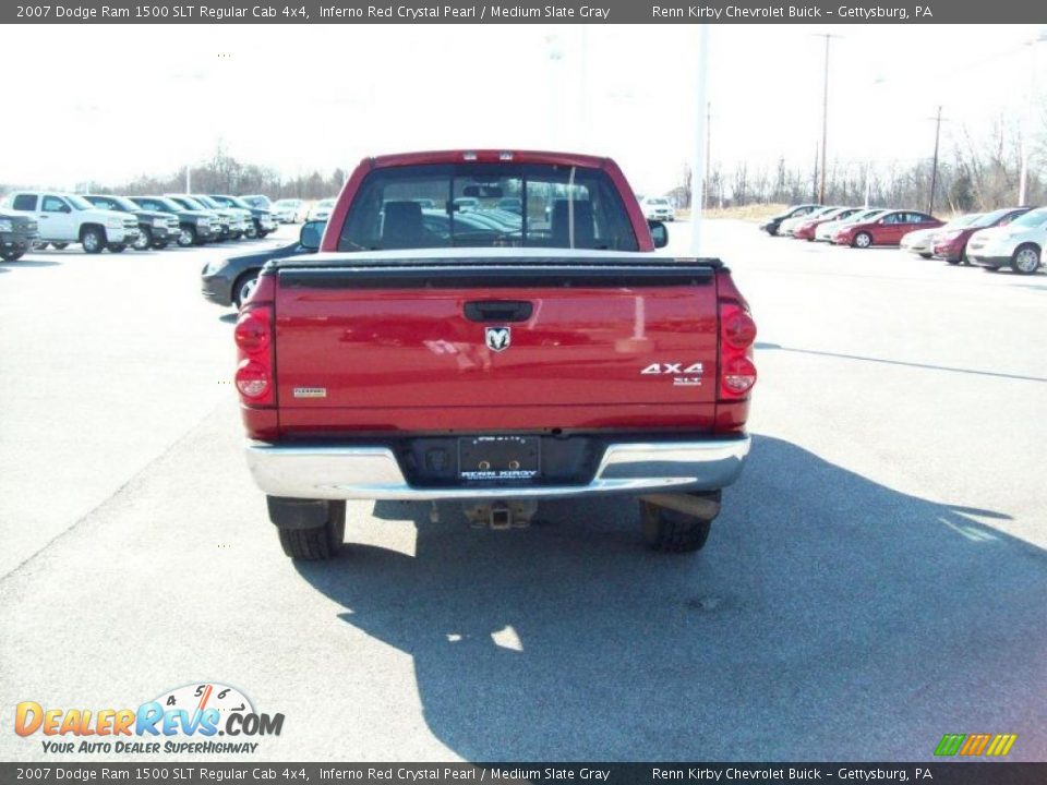 2007 Dodge Ram 1500 SLT Regular Cab 4x4 Inferno Red Crystal Pearl / Medium Slate Gray Photo #14