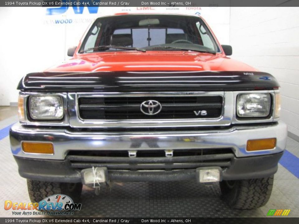 1994 Toyota Pickup DX V6 Extended Cab 4x4 Cardinal Red / Gray Photo #5