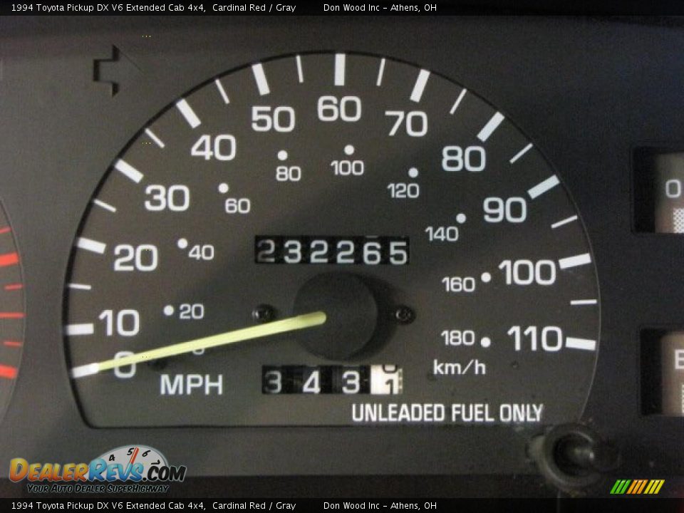 1994 Toyota Pickup DX V6 Extended Cab 4x4 Cardinal Red / Gray Photo #9