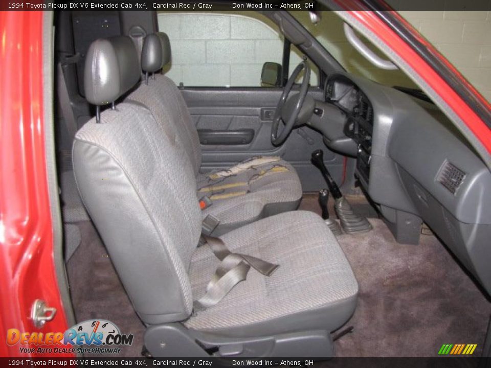 1994 Toyota Pickup DX V6 Extended Cab 4x4 Cardinal Red / Gray Photo #11