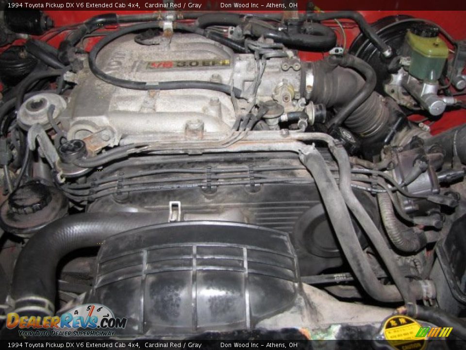 1994 Toyota Pickup DX V6 Extended Cab 4x4 Cardinal Red / Gray Photo #18