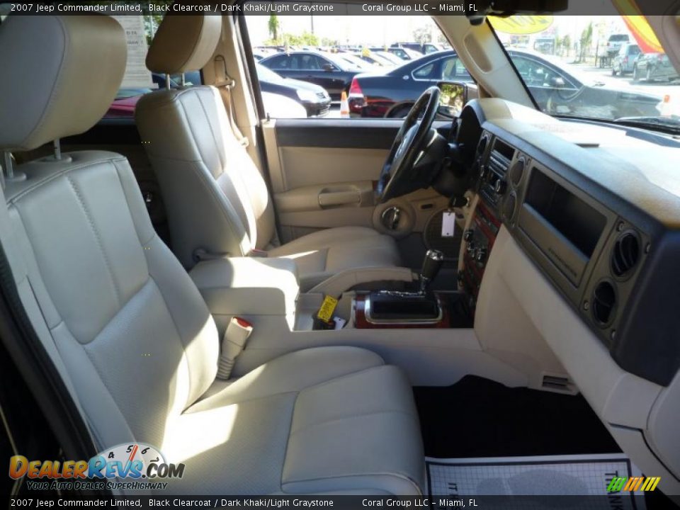 Dark Khaki Light Graystone Interior 2007 Jeep Commander Limited