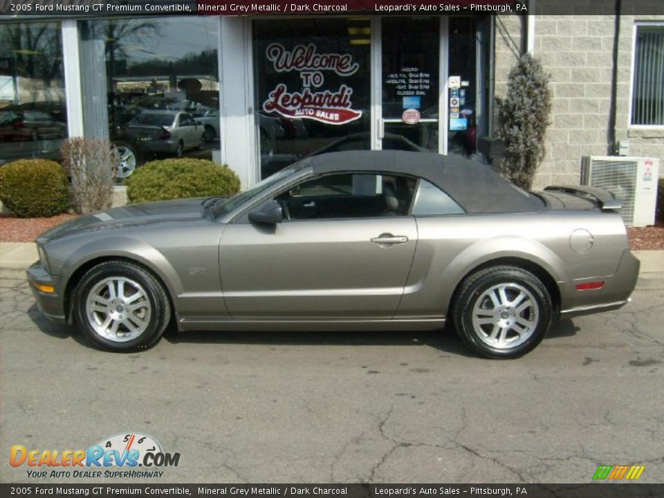 2005 Ford Mustang GT Premium Convertible Mineral Grey Metallic / Dark Charcoal Photo #2
