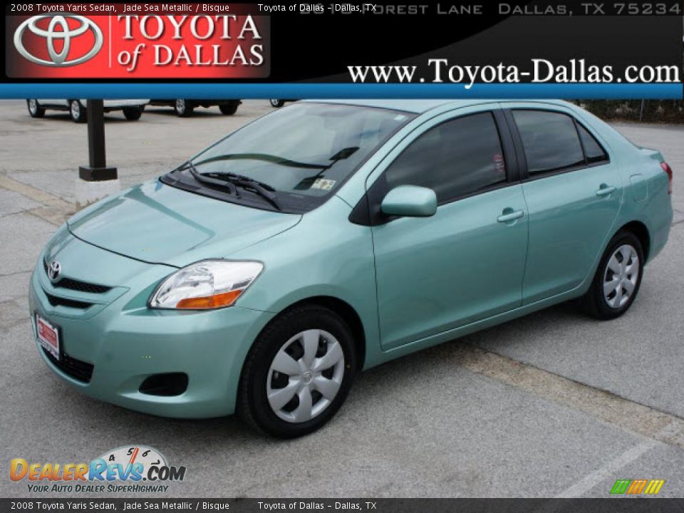 2008 Toyota Yaris Sedan Jade Sea Metallic / Bisque Photo #1