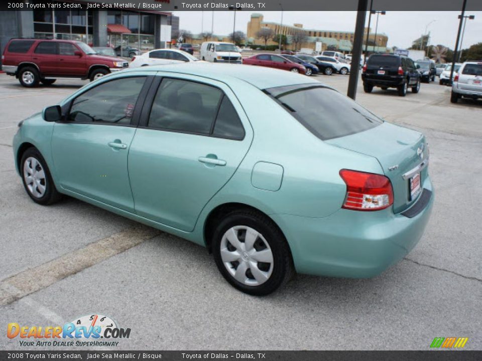 2008 Toyota Yaris Sedan Jade Sea Metallic / Bisque Photo #3