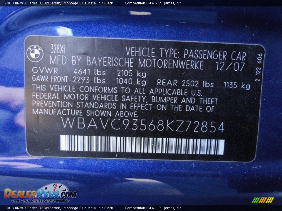 2008 BMW 3 Series 328xi Sedan Montego Blue Metallic / Black Photo #15