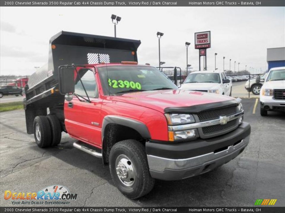 2003 Chevrolet Silverado 3500 Regular Cab 4x4 Chassis Dump Truck Victory Red / Dark Charcoal Photo #2