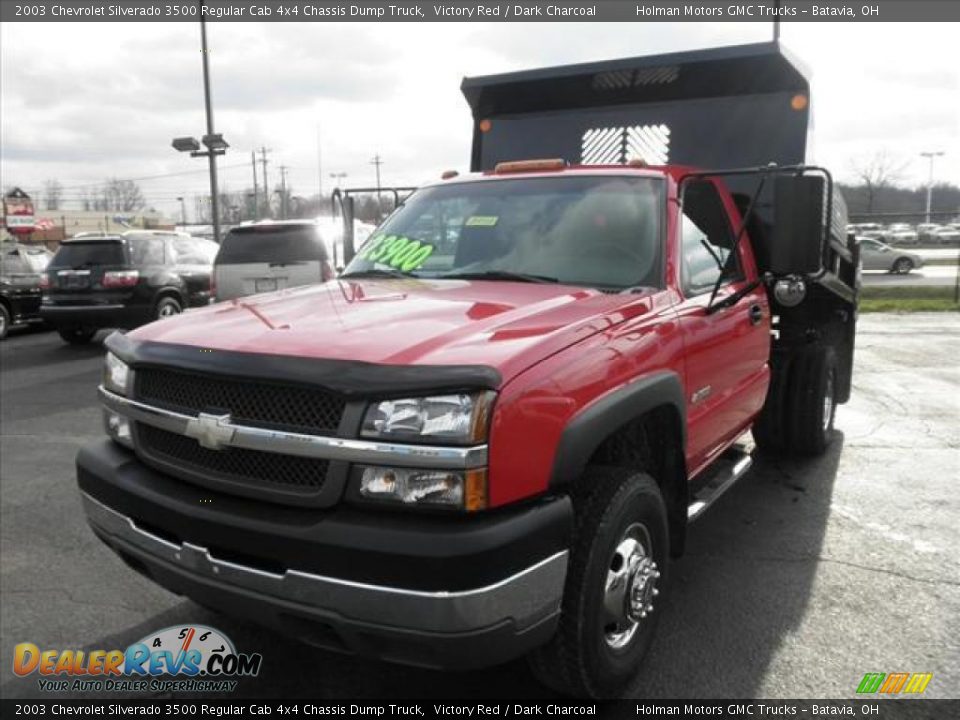 2003 Chevrolet Silverado 3500 Regular Cab 4x4 Chassis Dump Truck Victory Red / Dark Charcoal Photo #3