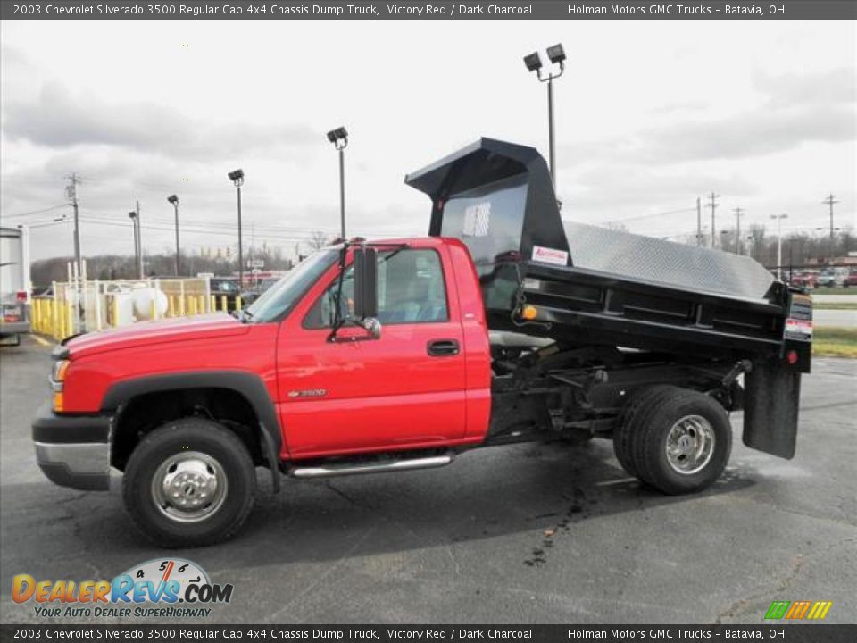 Victory Red 2003 Chevrolet Silverado 3500 Regular Cab 4x4 Chassis Dump Truck Photo #4