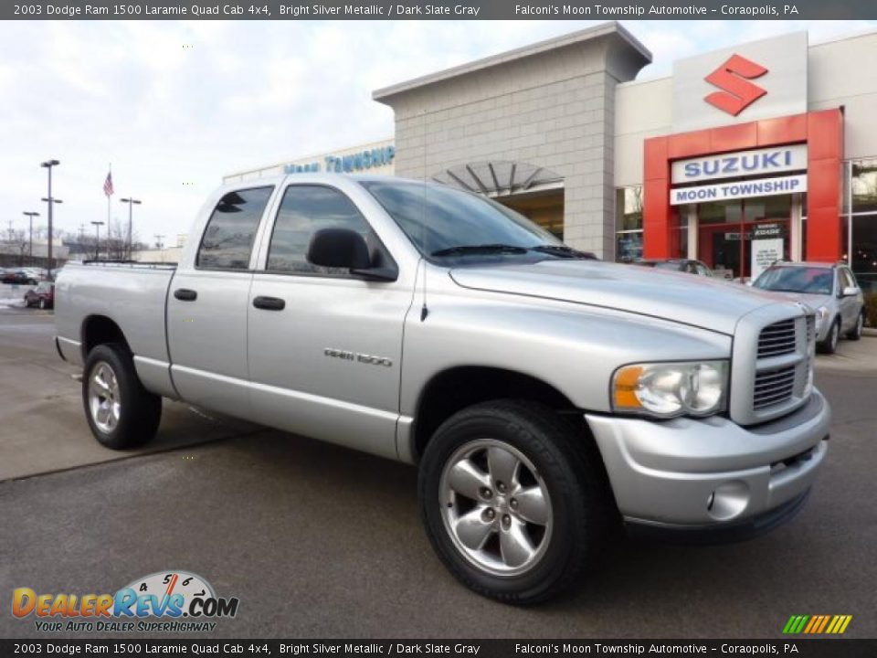 2003 Dodge Ram 1500 Laramie Quad Cab 4x4 Bright Silver Metallic / Dark Slate Gray Photo #1