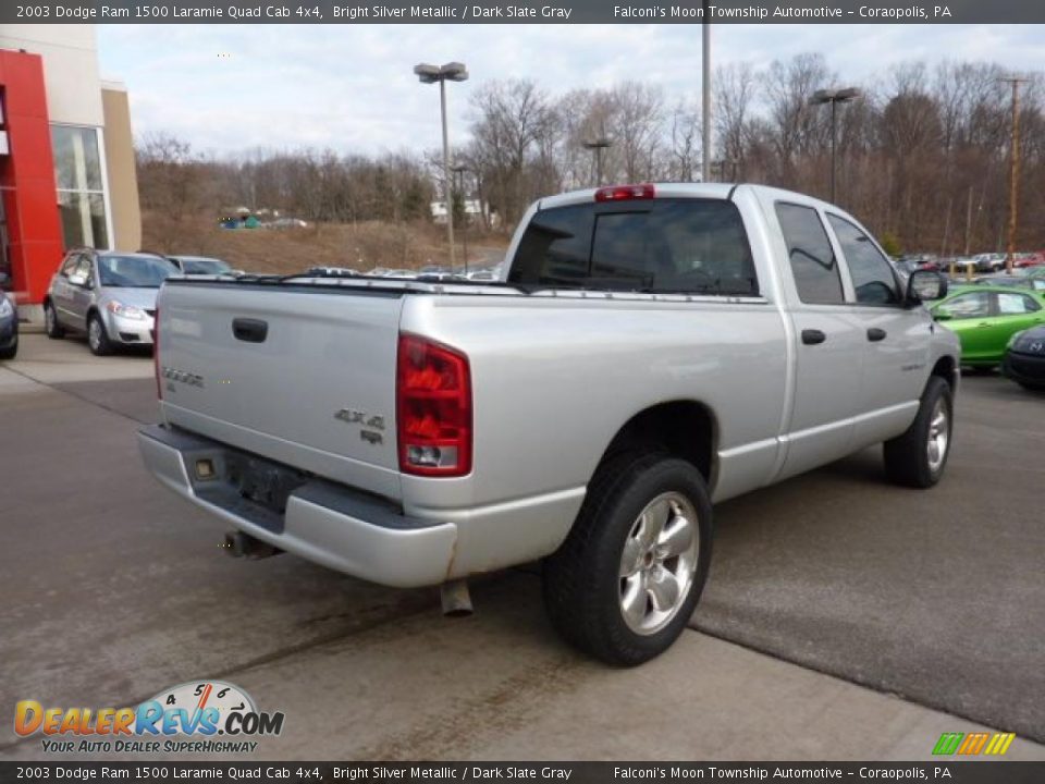 Bright Silver Metallic 2003 Dodge Ram 1500 Laramie Quad Cab 4x4 Photo #2