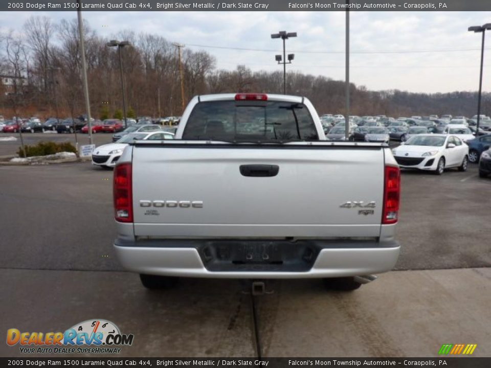 2003 Dodge Ram 1500 Laramie Quad Cab 4x4 Bright Silver Metallic / Dark Slate Gray Photo #3