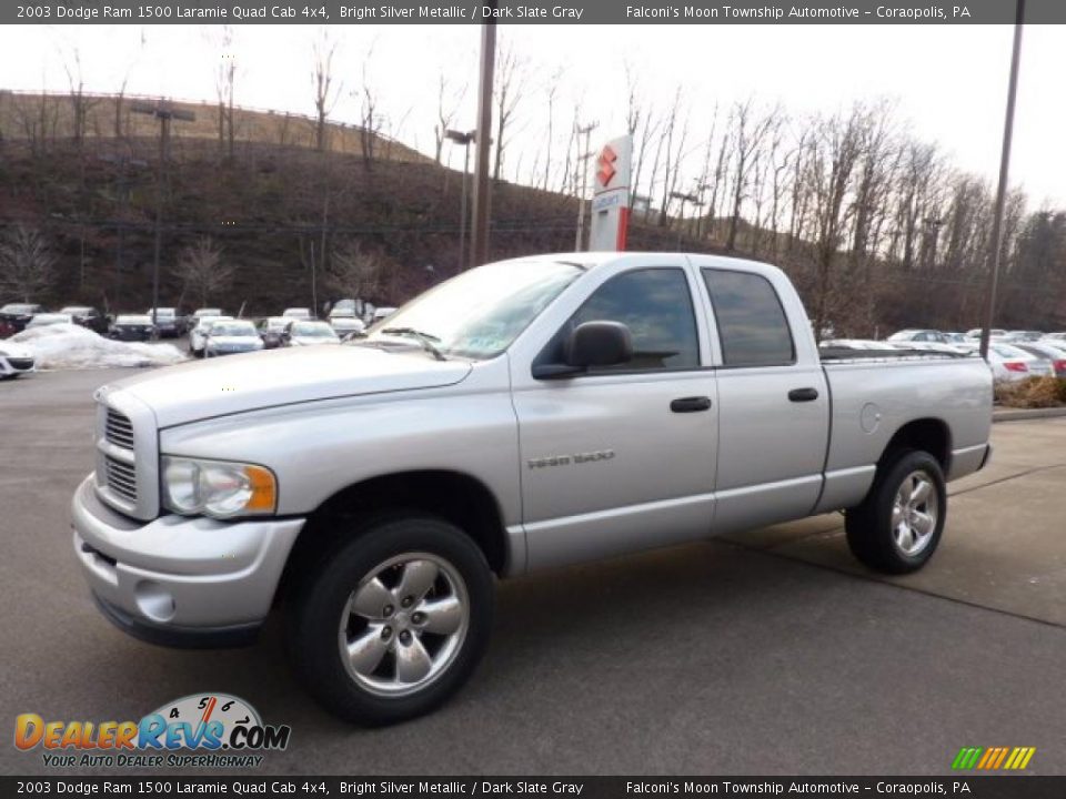 2003 Dodge Ram 1500 Laramie Quad Cab 4x4 Bright Silver Metallic / Dark Slate Gray Photo #5