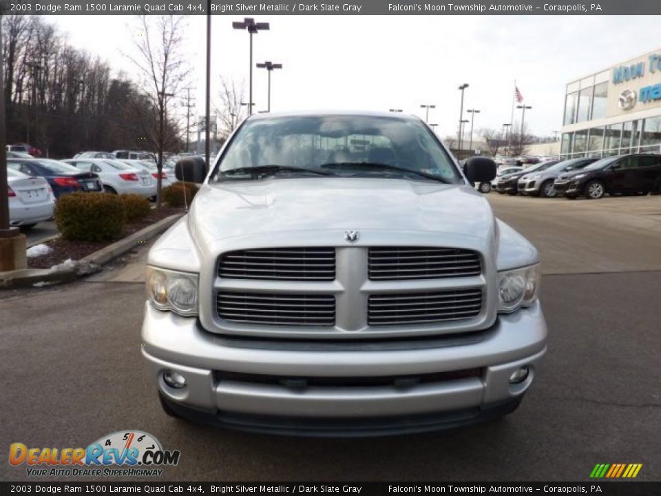 2003 Dodge Ram 1500 Laramie Quad Cab 4x4 Bright Silver Metallic / Dark Slate Gray Photo #6