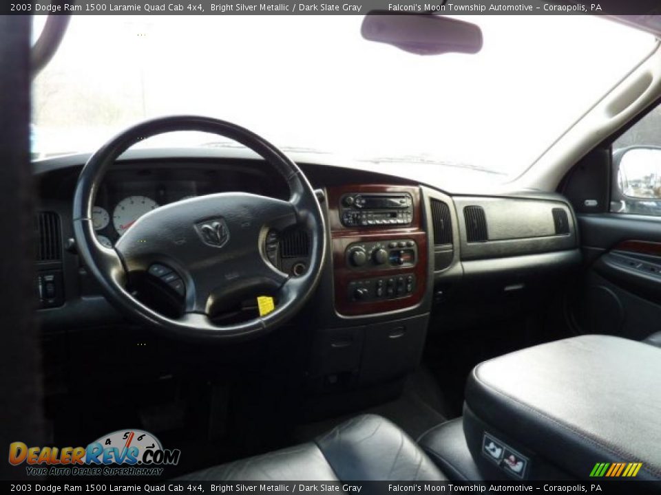 2003 Dodge Ram 1500 Laramie Quad Cab 4x4 Bright Silver Metallic / Dark Slate Gray Photo #10