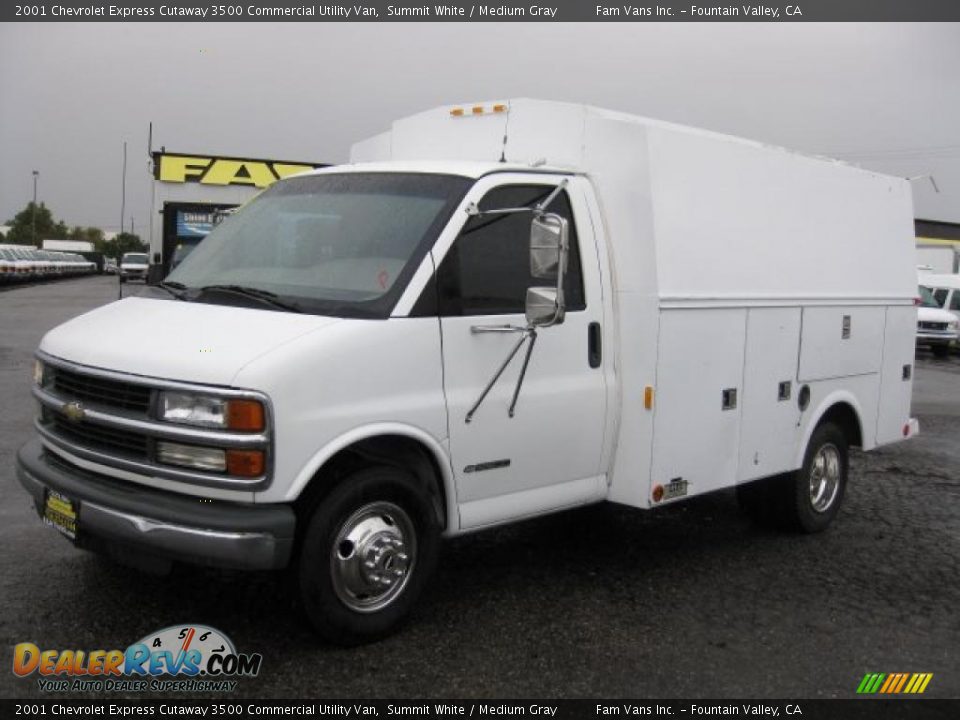 2001 Chevrolet Express Cutaway 3500 Commercial Utility Van Summit White / Medium Gray Photo #1