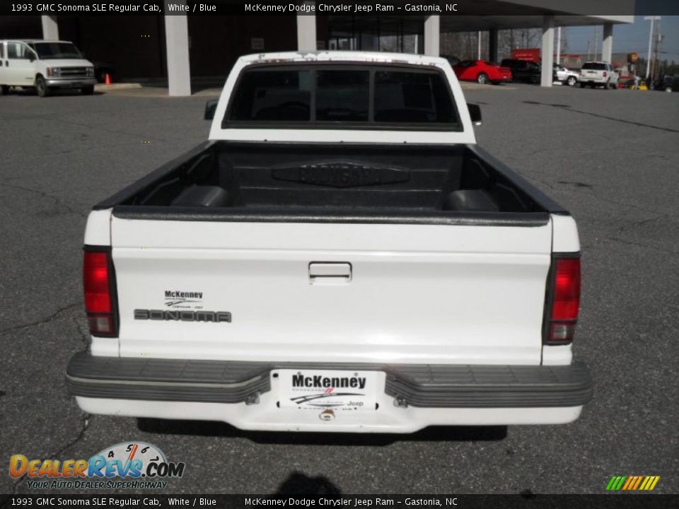 1993 GMC Sonoma SLE Regular Cab White / Blue Photo #3