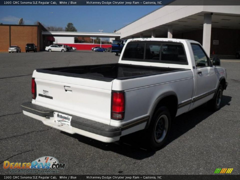 1993 GMC Sonoma SLE Regular Cab White / Blue Photo #4