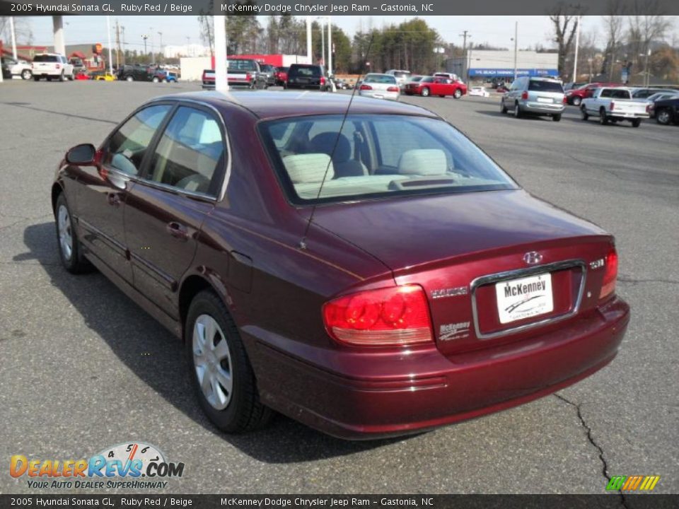 2005 Hyundai Sonata GL Ruby Red / Beige Photo #2