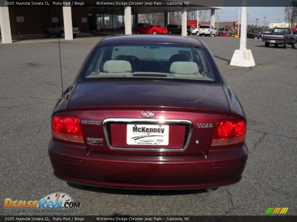 2005 Hyundai Sonata GL Ruby Red / Beige Photo #3