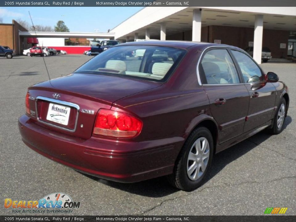 2005 Hyundai Sonata GL Ruby Red / Beige Photo #4