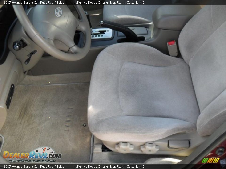 2005 Hyundai Sonata GL Ruby Red / Beige Photo #7