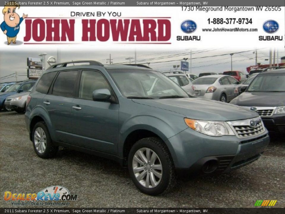 2011 Subaru Forester 2.5 X Premium Sage Green Metallic / Platinum Photo #1