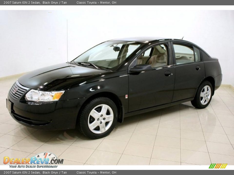 2007 Saturn ION 2 Sedan Black Onyx / Tan Photo #3