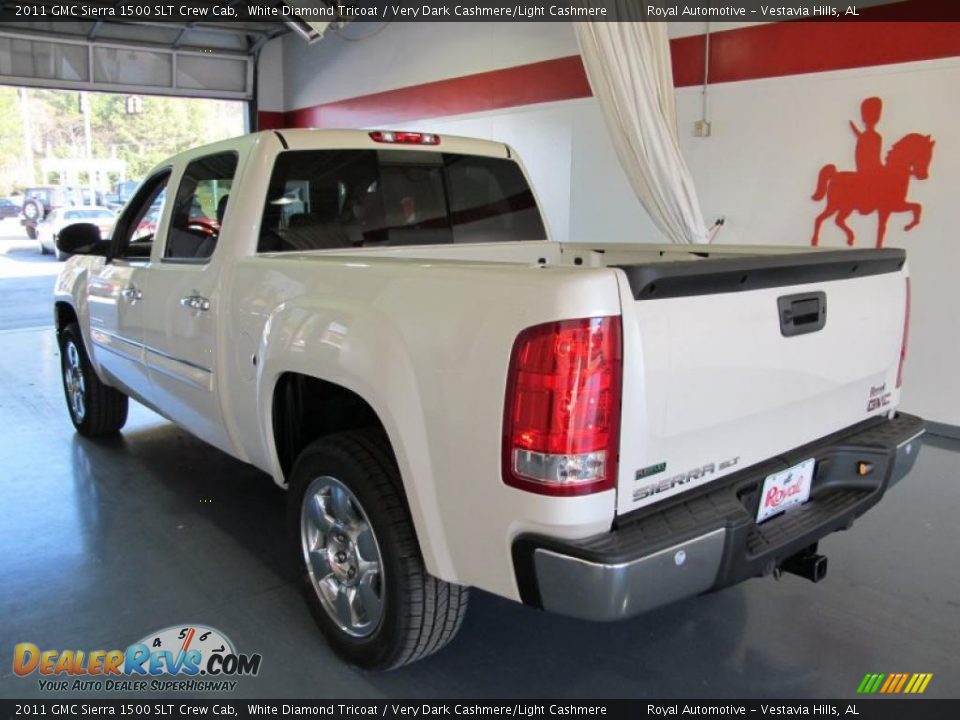 2011 GMC Sierra 1500 SLT Crew Cab White Diamond Tricoat / Very Dark Cashmere/Light Cashmere Photo #2