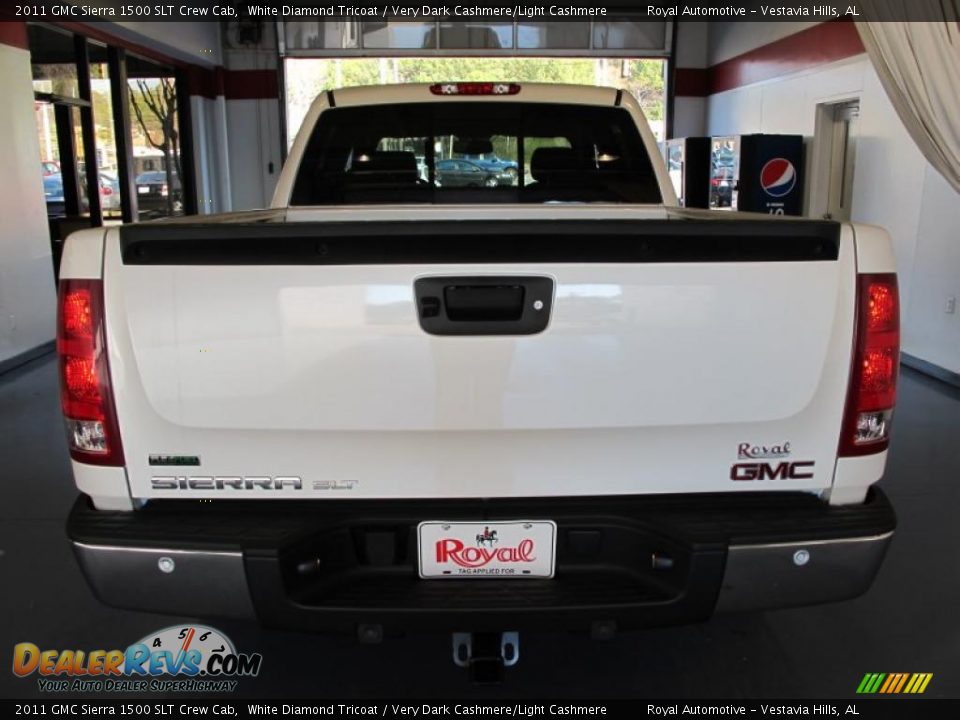 2011 GMC Sierra 1500 SLT Crew Cab White Diamond Tricoat / Very Dark Cashmere/Light Cashmere Photo #3