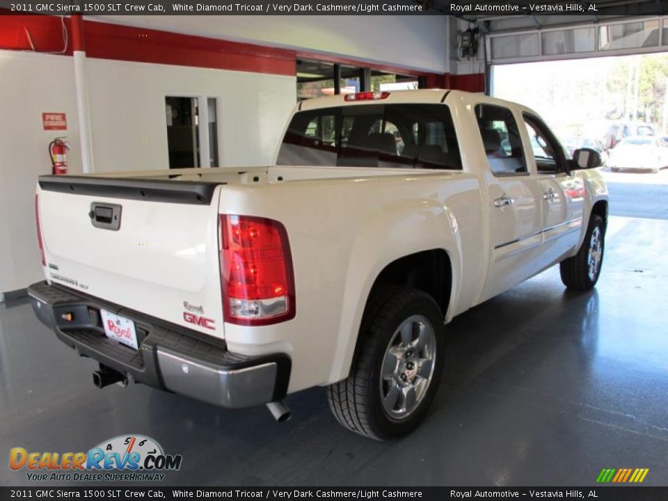 2011 GMC Sierra 1500 SLT Crew Cab White Diamond Tricoat / Very Dark Cashmere/Light Cashmere Photo #4