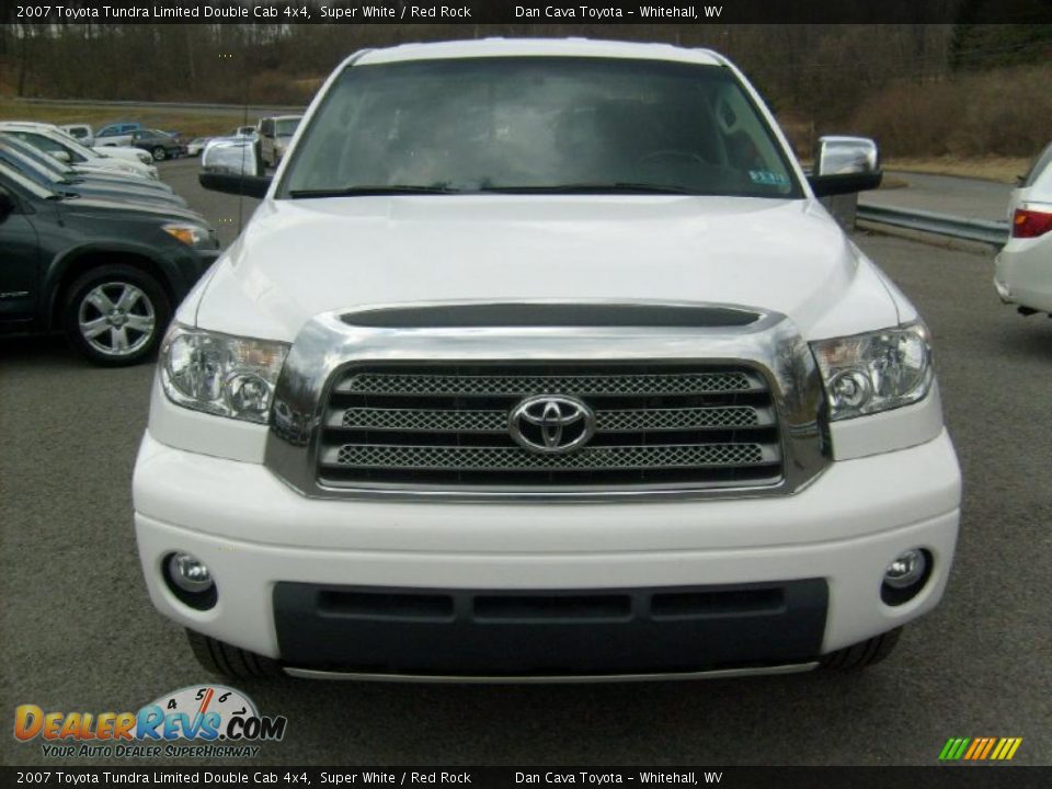 2007 Toyota Tundra Limited Double Cab 4x4 Super White / Red Rock Photo #2