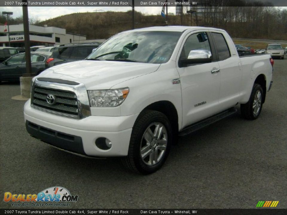 2007 Toyota Tundra Limited Double Cab 4x4 Super White / Red Rock Photo #3